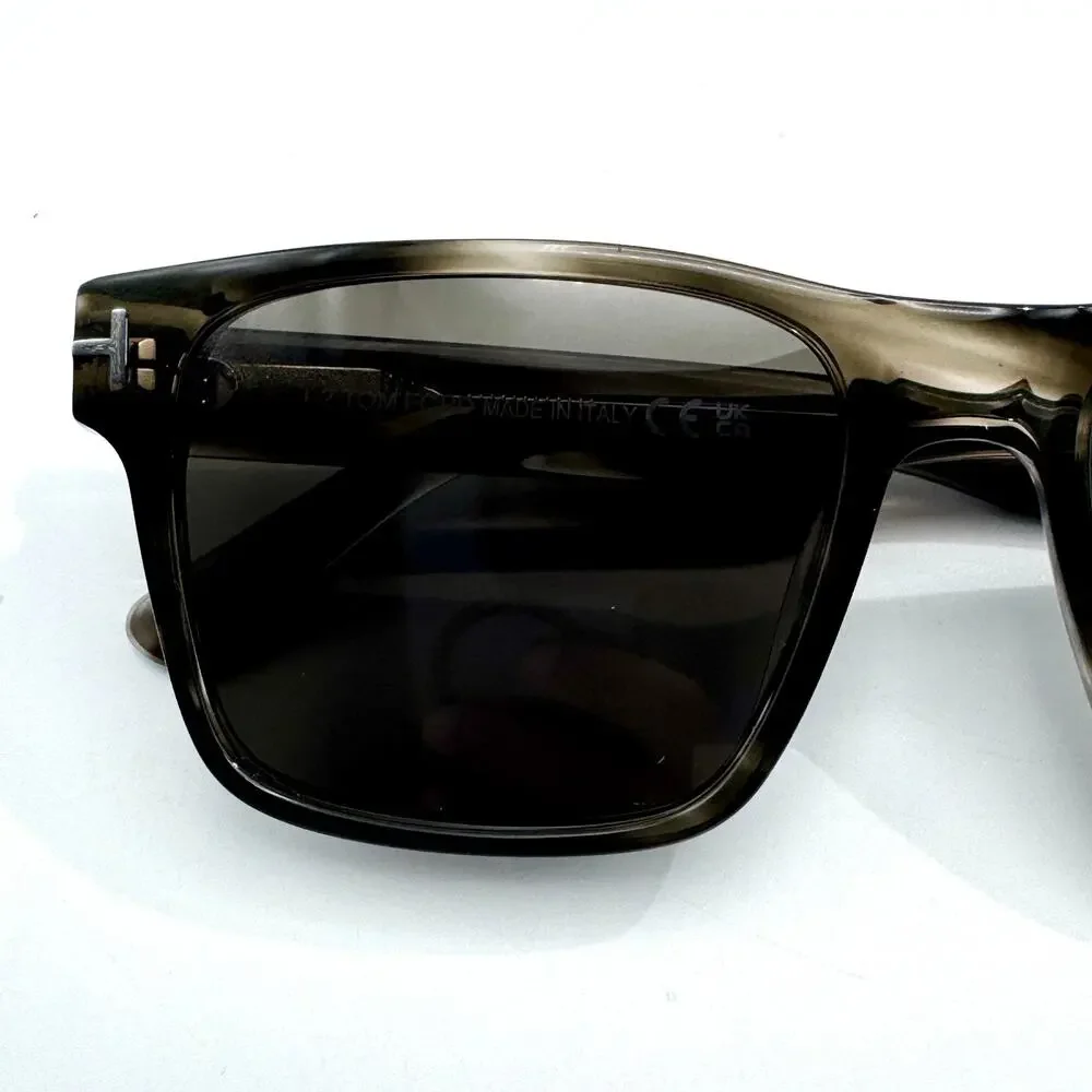 Tom Ford Sunglasses Calder TF1205 56A Gray Tortoise Frame Gray Lens 55-17-145